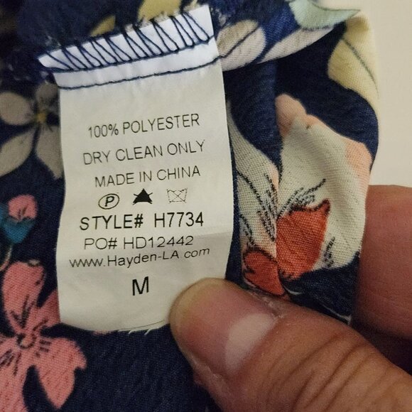 Emmer & Oat Navy Floral Sleeveless Maxi Wrap Dress Size M - Picture 8 of 8